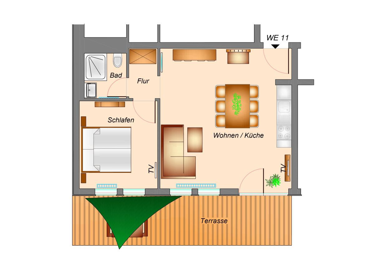 Wohnung 11 mit sonniger Terrasse